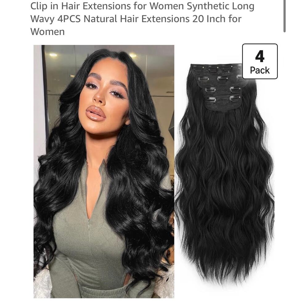 20” Long Wavy Synthetic Hair Extensions Medium Brown Ash Blonde